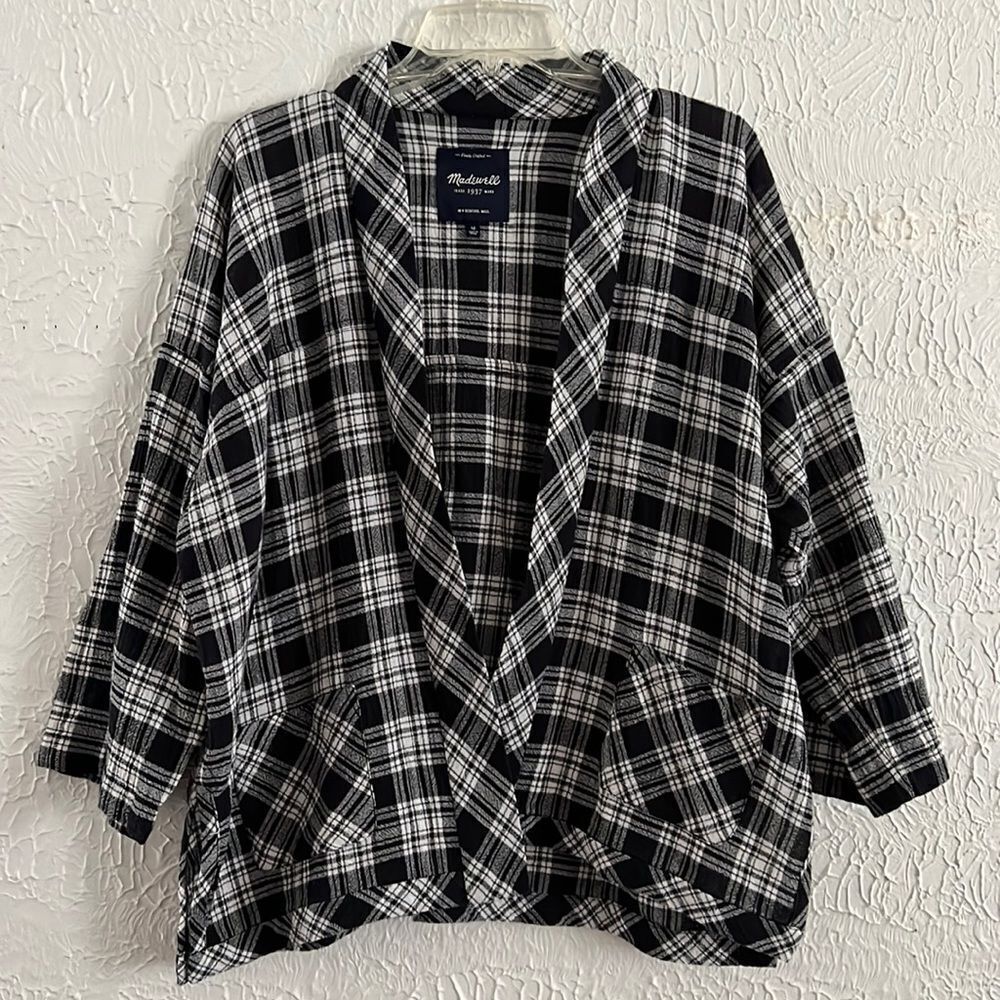 Madewell Openfront Plaid Overshirt M - image 1